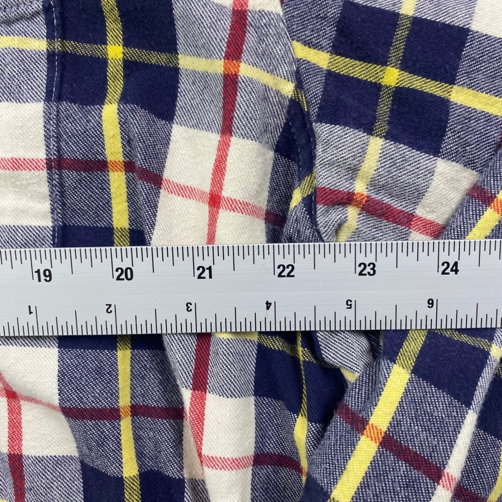 L.L. LL Bean Scotch Plaid Flannel Shirt Mens XL Tall Blue Red Yellow Button Down - Picture 12 of 13